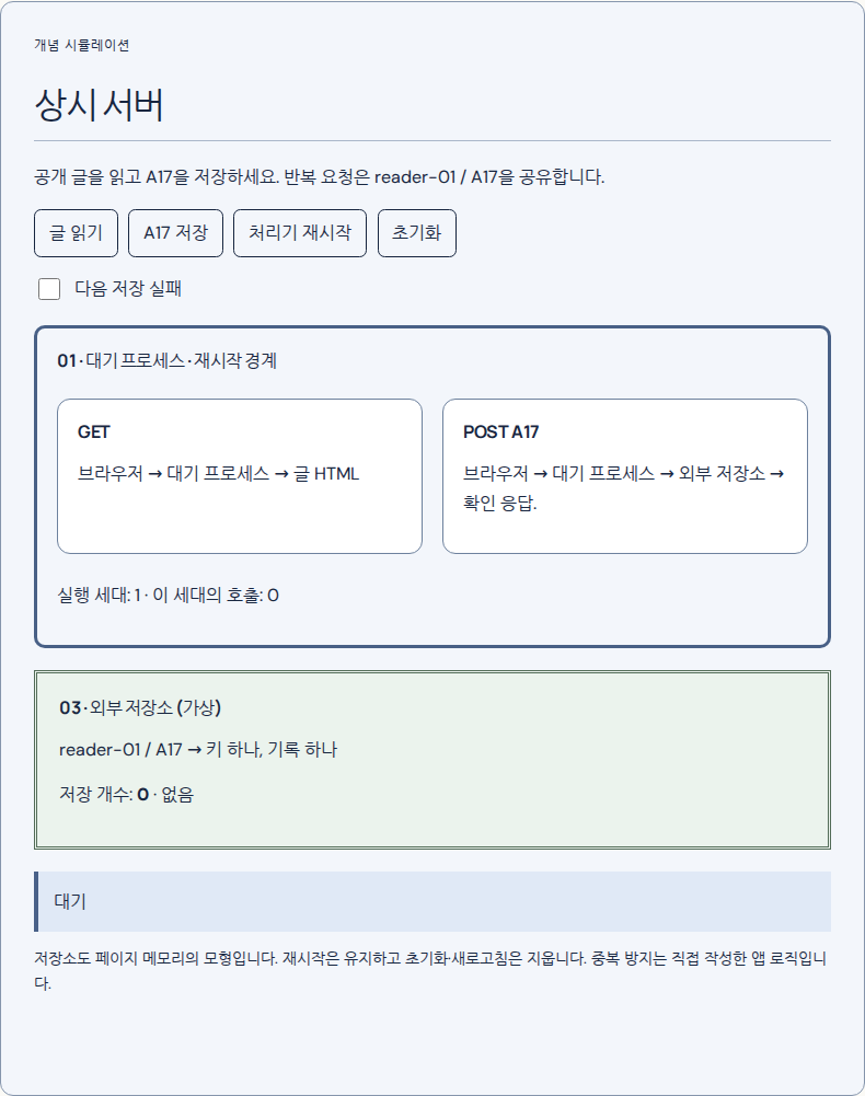 프로세스 재시작과 기록 유지