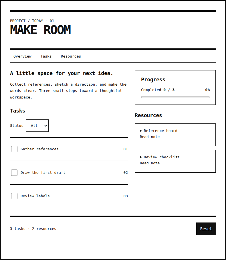 Explore the same project workspace