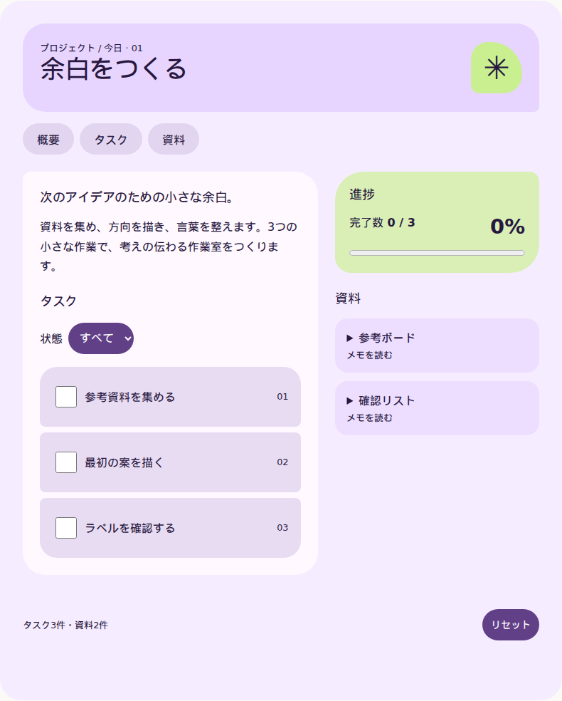 同じプロジェクト作業室でスタイルを比較