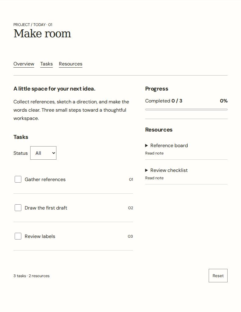 Explore the same project workspace