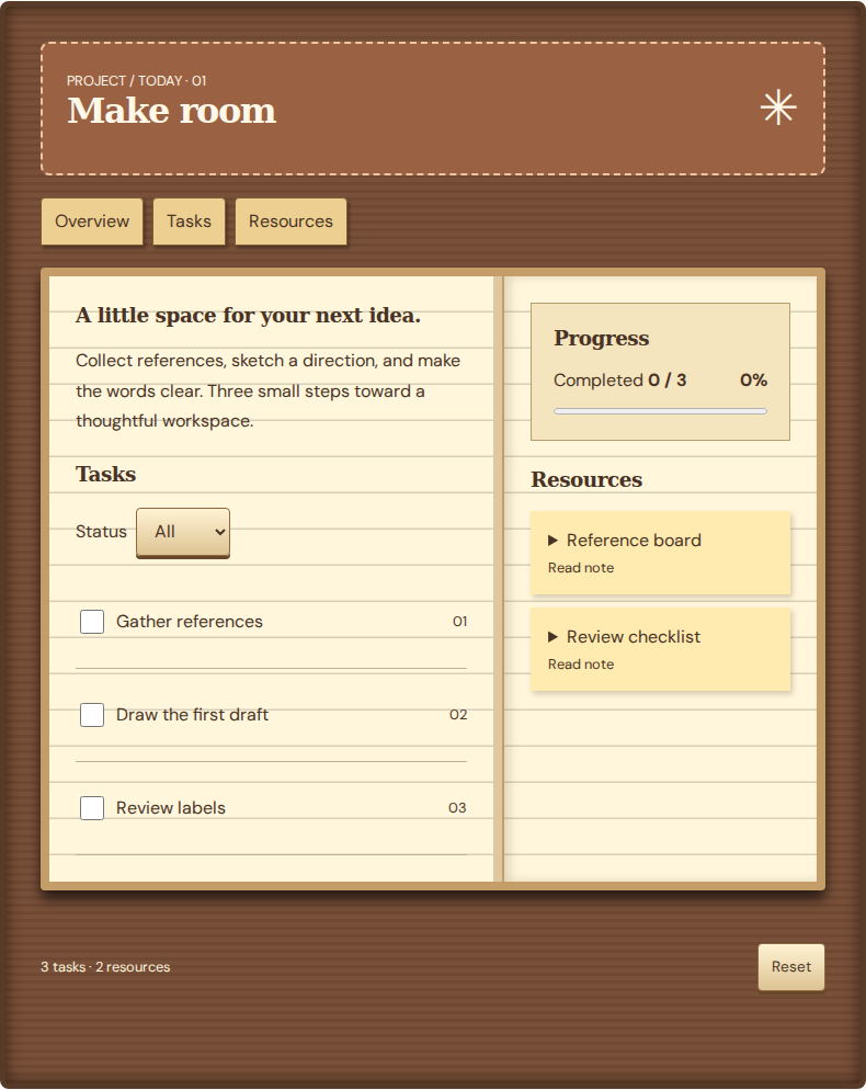 Explore the same project workspace